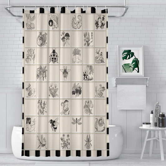 Mythical Tiles Shower Curtain